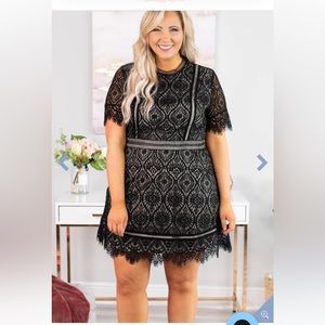 Black Lace Party Dress Chic Soul 3X